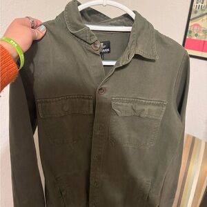 KHAKI GREEN RELAXED FIT LIGHTWEIGHT SHACKET
